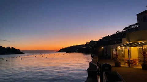 Sunset in Cornwall Fowey Stock Footage 224772103