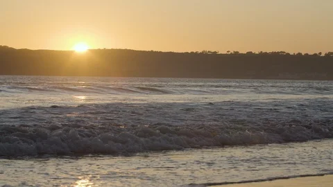 Sunset Coronado with Waves Slow Motion Stock-Footage 117363483