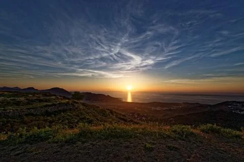 Sunset on Corsica Stock Photos