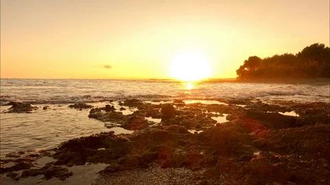 Sunset on the Costa Azahar next to Oropesa del Mar Stock Footage 101461418