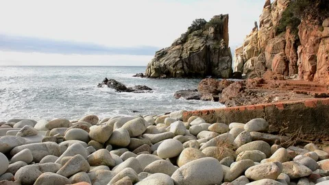 Sunset on the costa Brava Stock Footage 87220553