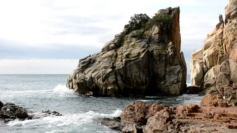 Sunset on the costa Brava Stock Footage 87220651