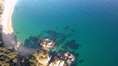 Sunset on the costa Brava in Lloret de Mar in Spain Stock Footage 87070097