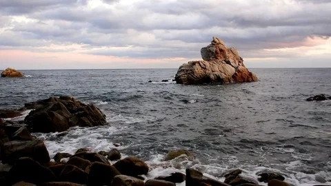 Sunset in Costa Brava in Spain Stock Footage 82785795