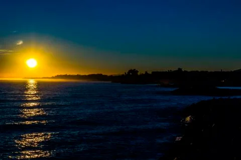Sunset in the costa del sol Stock Photos
