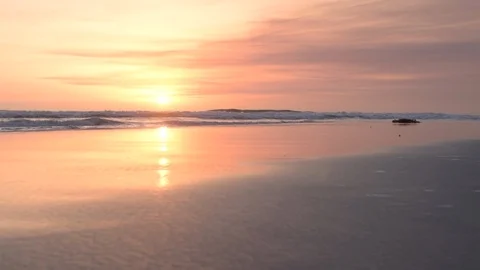 Sunset in a costal reflection Stock Footage 91197535