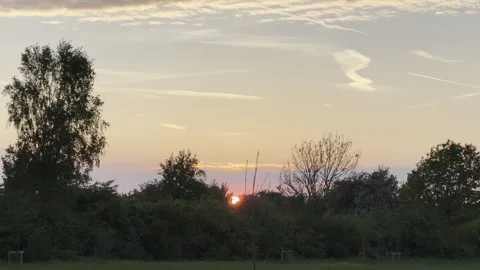 Sunset at country park Stock Footage 281250563