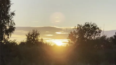Sunset at country park Stock Footage 281250599