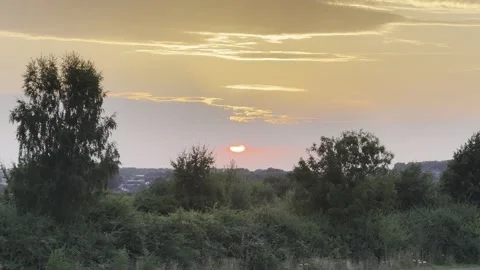 Sunset at country park Stock Footage 281250626