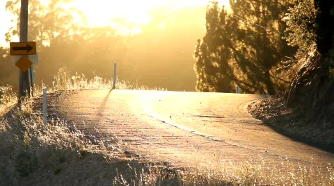 Sunset Country Road Stock Footage 860442
