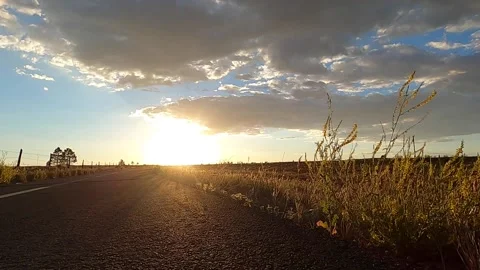 Sunset country road Video stock 205762554