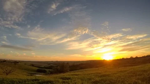 Sunset in the countryside Stock Footage 88432797