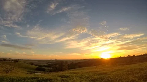 Sunset in the countryside Stock Footage 88455786