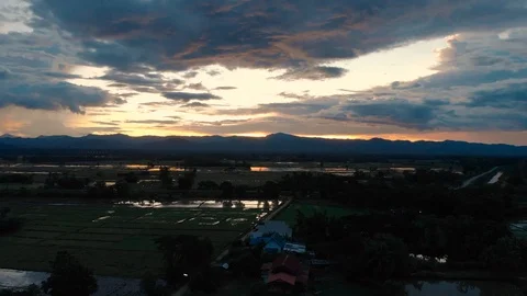 Sunset at countryside Stock Footage 93238368