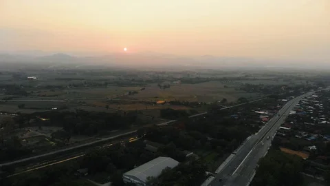Sunset at countryside Stock Footage 117326462