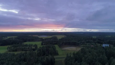 Sunset in countryside Stock Footage 136919247