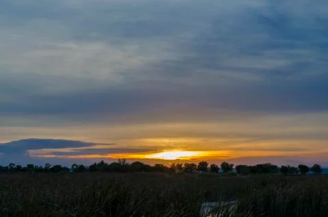 Sunset in Countryside Stock Photos