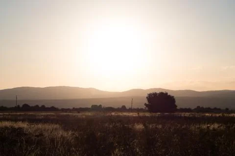 Sunset countryside Stock Photos