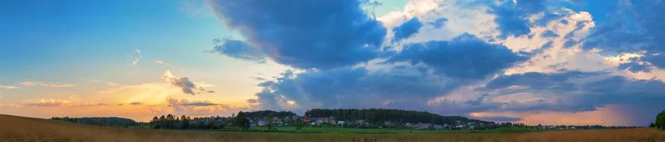 Sunset in the countryside Stock Photos