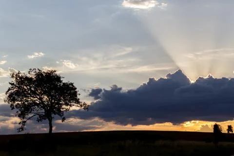 Sunset at the countryside Stock Photos