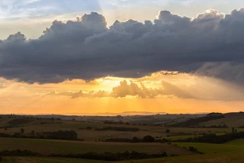 Sunset at the countryside Stock Photos