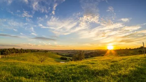 Sunset in the countryside Stock Photos