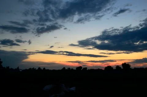Sunset in the countryside. Stock Photos