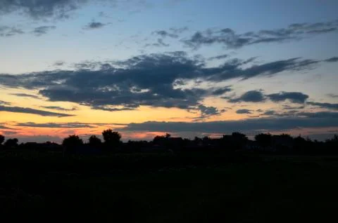 Sunset in the countryside. Stock Photos