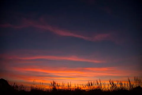 Sunset in the countryside Stock Photos