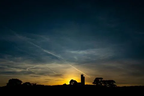 Sunset in the countryside Stock Photos