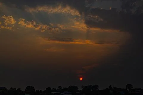 Sunset In The Countryside Stock Photos