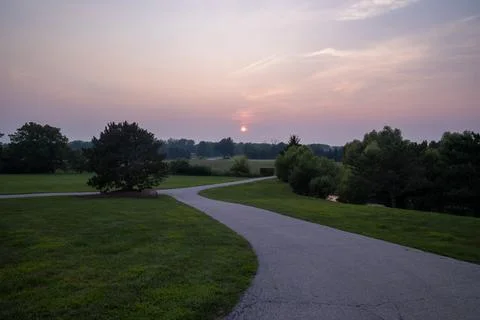 Sunset in the countryside Stock Photos