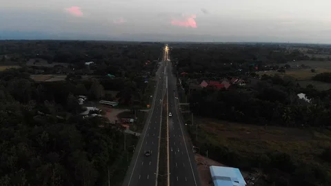 Sunset at countryside road Video stock 99324918