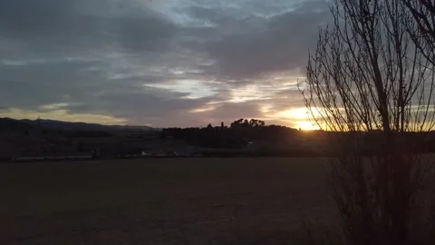 Sunset at Countryside skyline Stock Footage 159993358