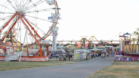 Sunset at County Fair Time Lapse Stock Footage 25542193