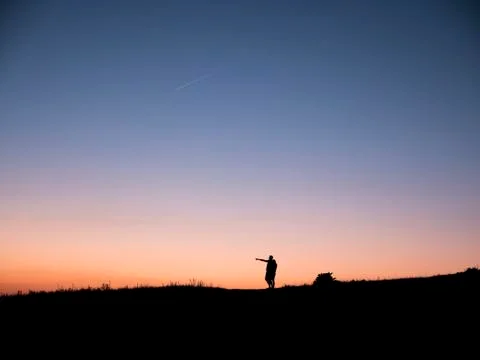 Sunset couple Stock Photos