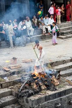 Sunset cremation Stock Photos