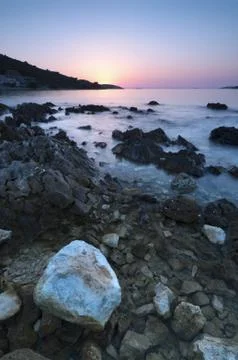 Sunset in Croatia 스톡 사진