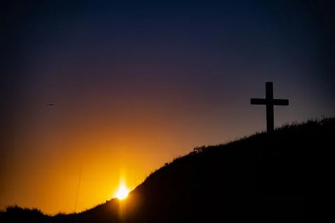 Sunset Cross on the Dune Fotos de archivo