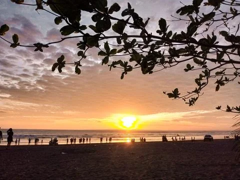 Sunset Crowd Silhouette Stock Photos