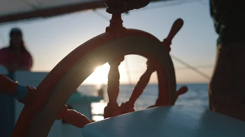Sunset cruise on an old wooden sailing boat in the Caribbean  66 Stock Footage