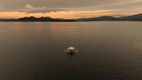 Sunset cruise in Palawan Stock Footage 108258225