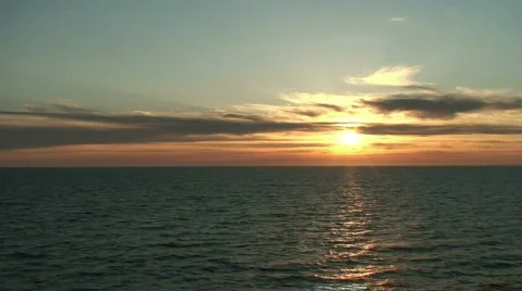 Sunset from the cruise ship 7 (720p) Stock Footage 686643