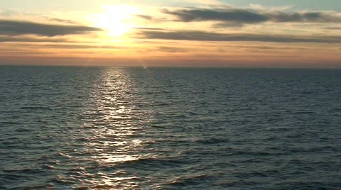 Sunset from the cruise ship 9 Stock Footage 88611