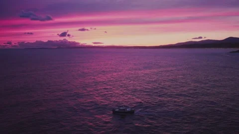 Sunset on cruise ship Stockbeeldmateriaal 219651843