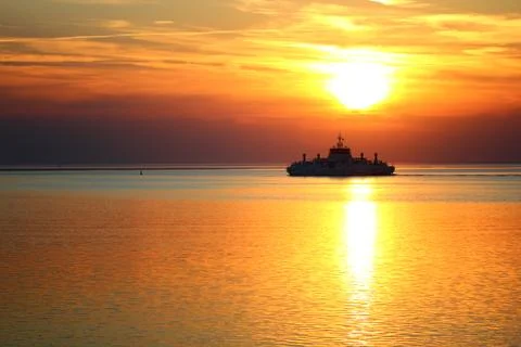 Sunset Cruise ship Stock Photos
