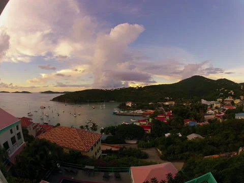 Sunset in Cruz Bay USVI Stock Footage 42168136