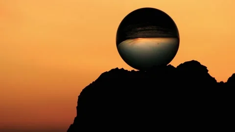 Sunset in the crystal ball on the cliff of Salento 스톡 동영상 183827482