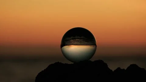Sunset in the crystal ball 스톡 동영상 179378167
