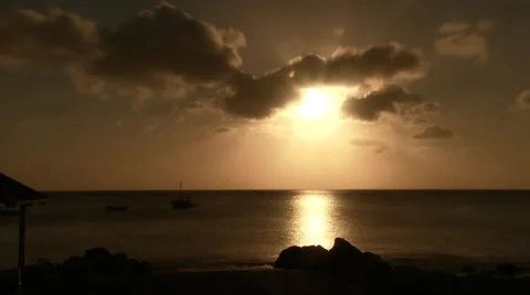 Sunset in Curaçao Stock Footage 50408878